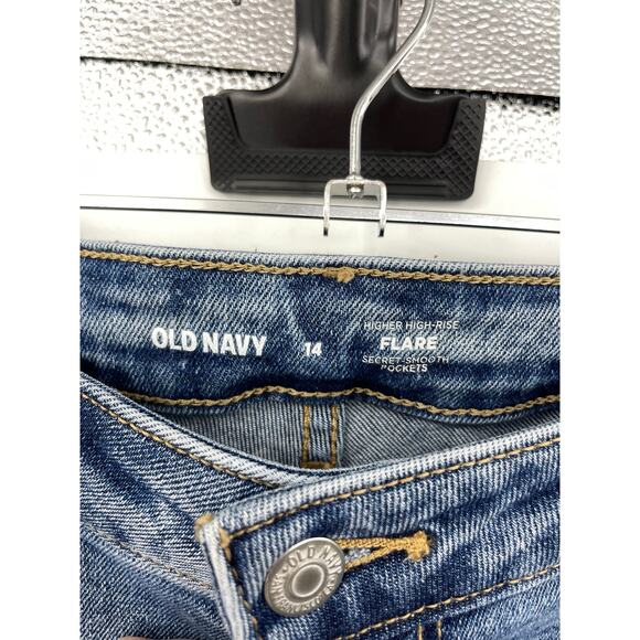 Old Navy Jeans Womens 14 Higher High Rise Flare Mary Kate Medium Wash Denim - Picture 3 of 5